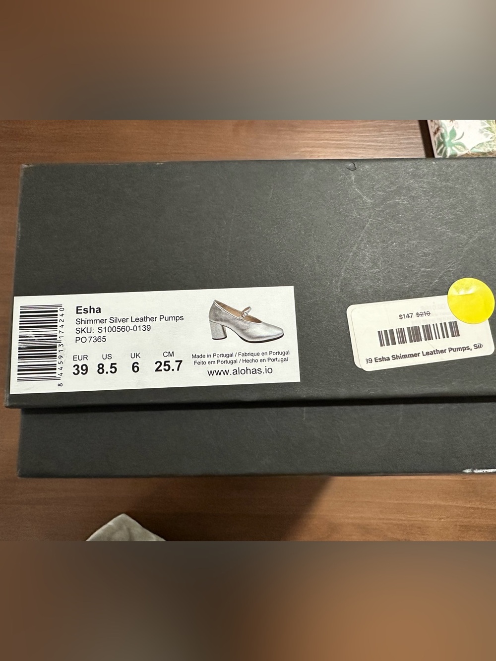 ALOHAS Silver Metallic Mary Jane Block Heels - Picture 6 of 6